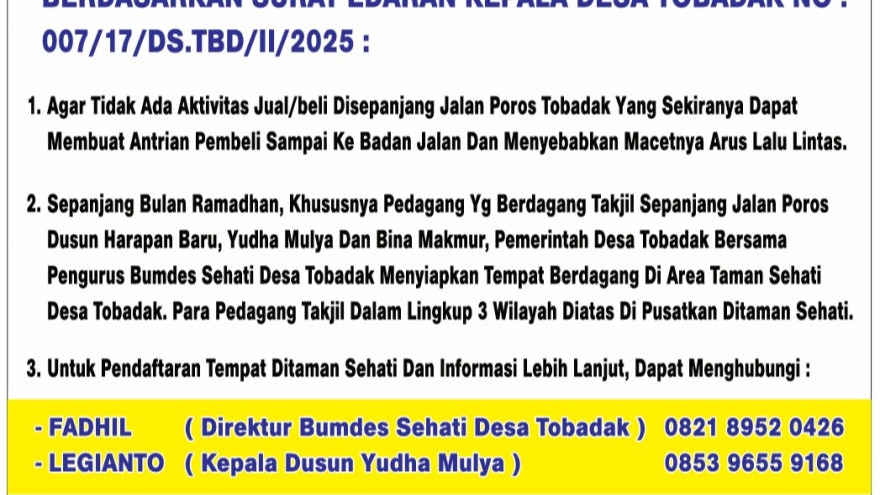 Sebabkan Macet, Pemdes Tobadak Larang Aktivitas Jual/Beli di Bahu Jalan Poros Tobadak Mamuju Tengah